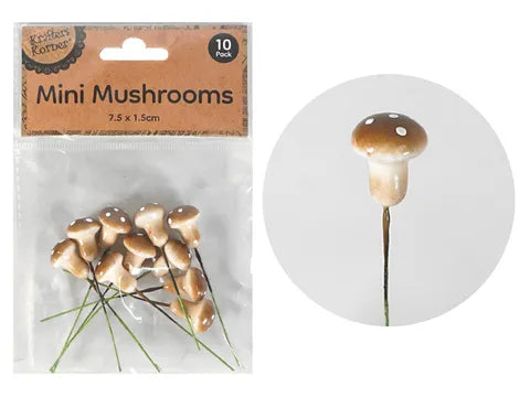 1pack FOAM MINI MUSHROOM 7.5CM 10 Pcs