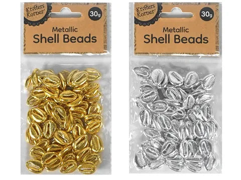 1 Pack SHELL BEADS 30G Asstd Colour