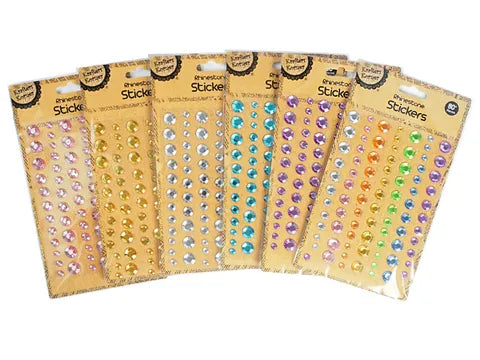1pack 80+ RHINESTONE STICKERS Assorted Colors