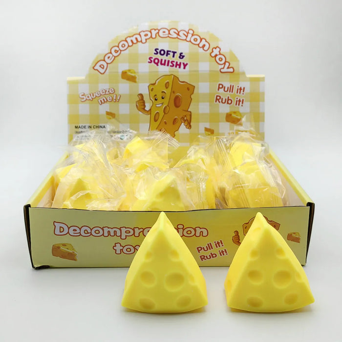 1pc Squishy Squeeze - Block Series Cheese Wedge - 3.5cm x 9cm