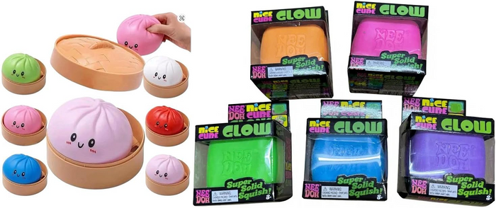 Combo - 1pc NEEDOH Squishy Glow in the Dark + 1pc Squishy Bun 10CM Assorted Colours