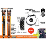 1pce Dog Collar w/Spikes-40mmx60cm-2Col