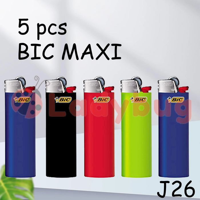 5pcs Bic Lighters Genuine J26 Maxi Cigarette Lighter