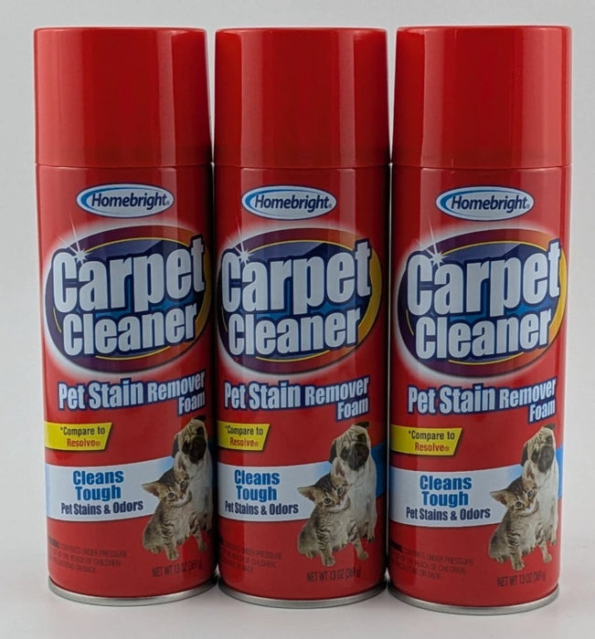 1pc Homebright Carpet Cleaner Pet Stain Remover Foam Deep Cleans Odours 369g