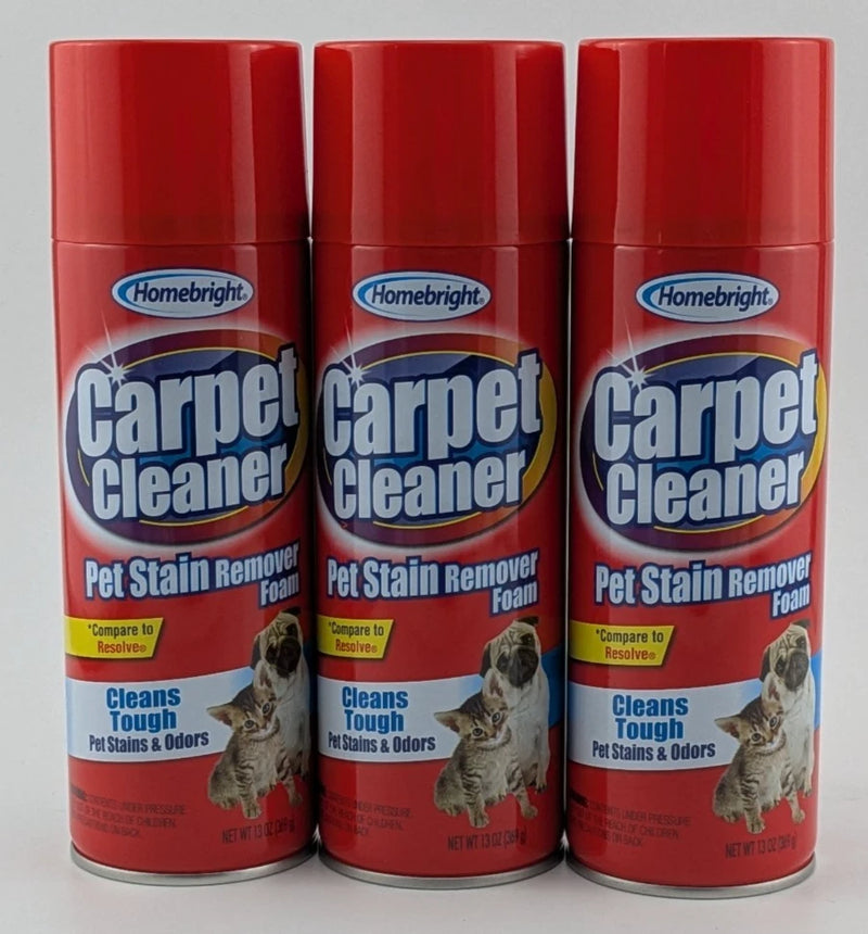1pc Homebright Carpet Cleaner Pet Stain Remover Foam Deep Cleans Odours 369g