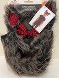 1pack Hween Buffalo Plaid Plush Wolf Disguise Kit s/3 Headband /Bow Tie /Tail