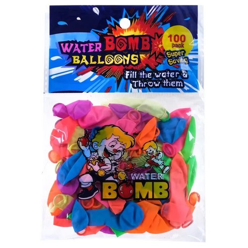 1pack 100 Water Bomb Balloons Multi-coloured Easy Fill Summer Fun Outdoor Water Game