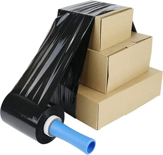 100mm x 250M Black Plastic Wrap Film with 1 Plastic Handle