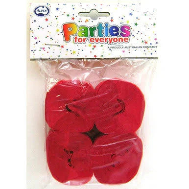 CREPE STREAMERS 2 Ass Colors White & Red
