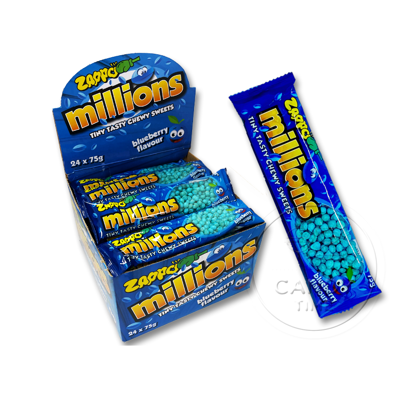 1 Pack Zappo Millions Blueberry 75g