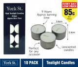 Tealights White 9 Hour Pk10