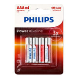 Battery Pk 4 AAA Alkaline Philips