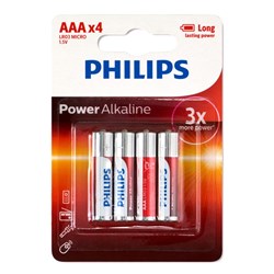 Battery Pk 4 Aaa Alkaline Philips