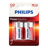 Battery Pk 2 Size C Alkaline Philips