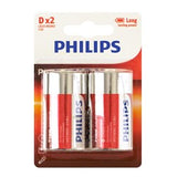 Battery Pk 2 Size D Alkaline Philips
