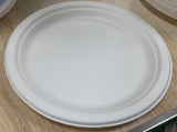 9 Inch 225mm Sugarcane Disposable Dinner Plates Party Wedding