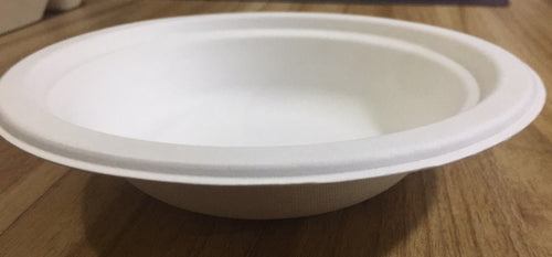7 Inch 180mm Bowls Sugarcane White Disposable Party Wedding