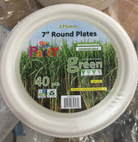 7 Inch 180mm Sugarcane Plates Disposable Party Wedding Cheap