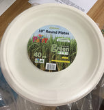 10 Inch 260mm Sugarcane Disposable Dinner Plates Party Wedding