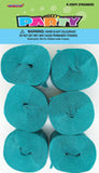 CREPE STREAMERS CARIBBEAN TEAL 6 X 12M