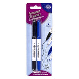 Marker CD Double Ended 2pcs Mixed Black Blue Ink