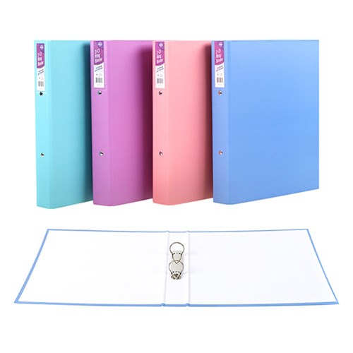 1pc Binder 2-O Ring A4 Laminated Paper Cover 4 Assorted Colors