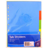 Tab Dividers Paperboard A4 5 Tabs 180gsm