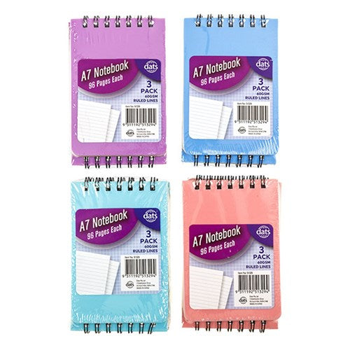 1pc Notebook Basic PP Col A7 Pocket 96pg Pk3