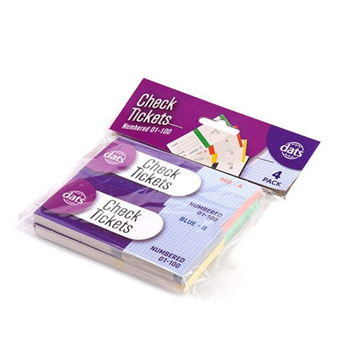 Ticket Check Book 1 to 100 4pcs