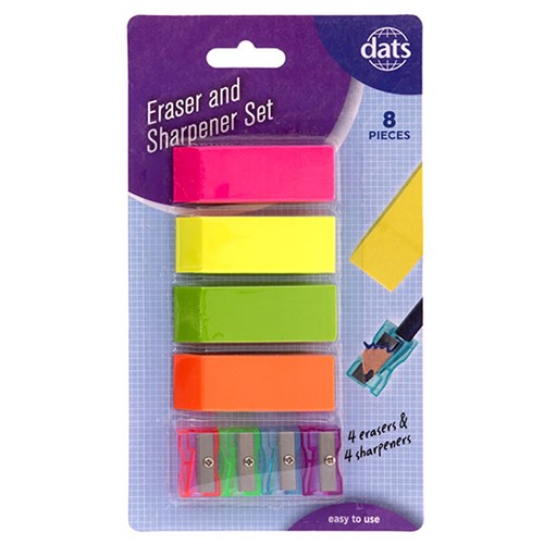 1pack Eraser 4pc w Pencil Sharpener 4pc Set