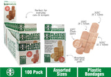 100 Pcs Assorted Plastic Band Aids