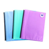 Display Book PP Transparent A4 40 Pockets Asstd Cols