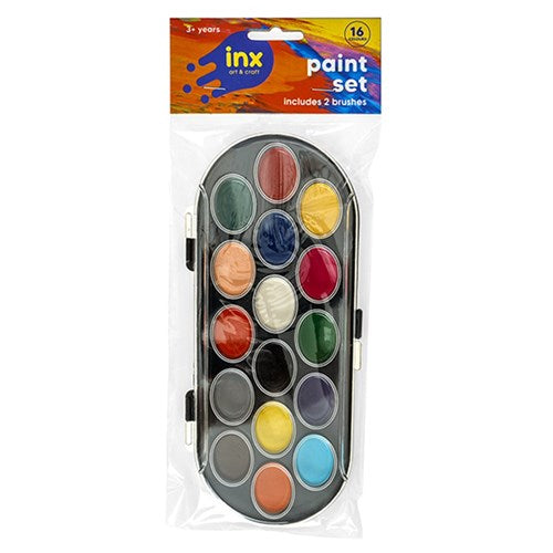 1pack Paint Set 16 Cols W Brushes