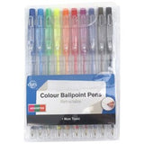 Pens Asstd Colour Ball Retractable Pk10
