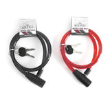 Bicycle Cable Lock 85cm 2 Asstd Col Black and Red