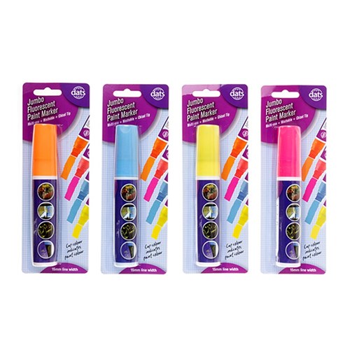 1pc Marker Paint Jumbo Multi Use 4 Assorted Fluorescent Colors