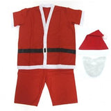 Suit Santa Summer Xmas 5pc Beard/Hat/Top/Trousers/Belt