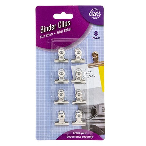 1pack Clip Binder Silver 22mm 8pcs
