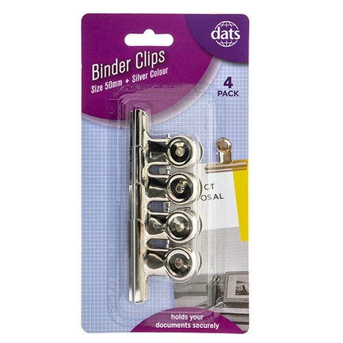 Clip Binder Silver 50mm 4pcs