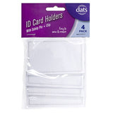 Badge ID Card Holder Clip On 4pk