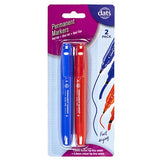 Marker Permanent Dual Tips 2pk Mixed Red Blue Ink