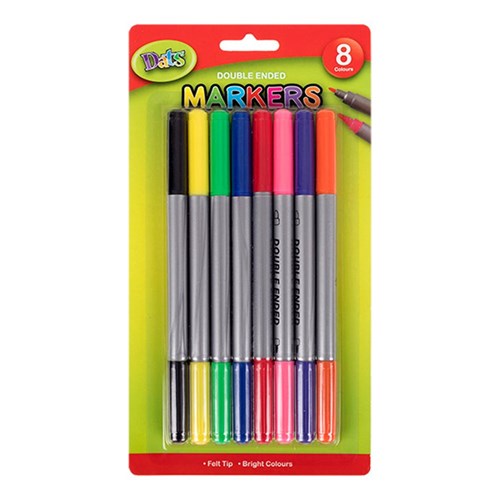 1pack Marker Colour Fine Tip Dual Tips 8pcs