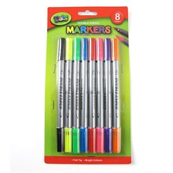 Markers Fine Double Ended 8pk