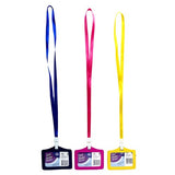 Card Holder ID Soft Horizontal w Lanyard 3 Asstd
