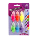 Highlighter Mini 6pk Fluro Mixed Colours Chisel Tip