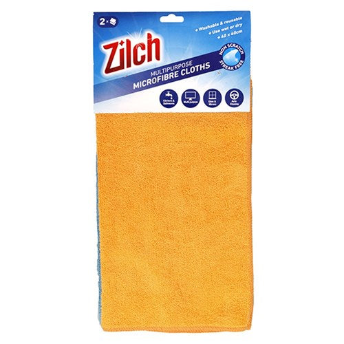 Cloth Cleaning Multipurpose Microfibre 40x40cm Pk2