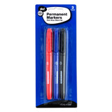 Markers Pk 3 Permanent Asstd Colours