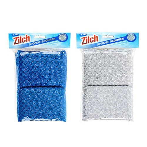 1pc Scourer Metallic Wire Cloth w Sponge Inner Pk4