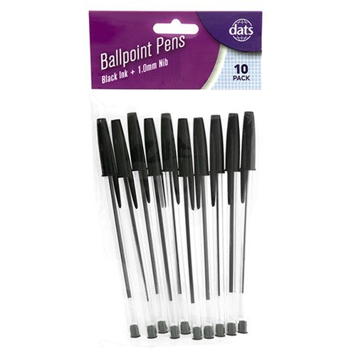 1pack Pen Ballpoint 10pcs Black Ink
