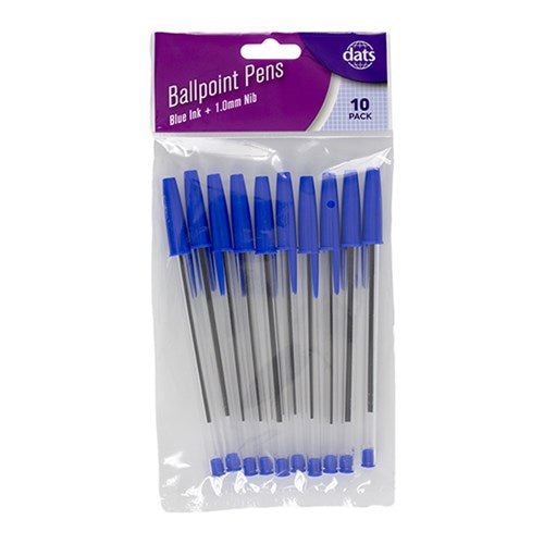 1pack Pen Ballpoint 10pcs Blue Ink